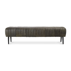 Modern European furniture - Quilted Green Leather Bench - www.oroa.com