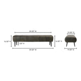 Modern European furniture - Quilted Green Leather Bench - www.oroa.com