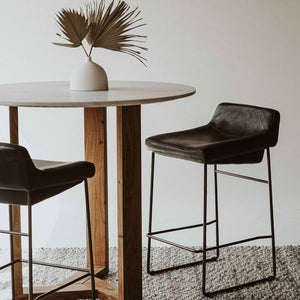 Modern European furniture - Leather Backless Counter Stools (2) - www.oroa.com