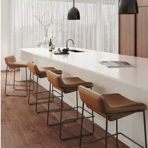 Modern European furniture - Leather Backless Counter Stools (2) - www.oroa.com