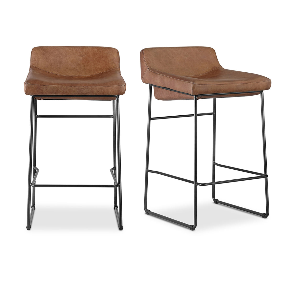Modern European furniture - Leather Backless Counter Stools (2) - www.oroa.com