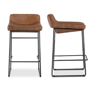 Modern European furniture - Leather Backless Counter Stools (2) - www.oroa.com