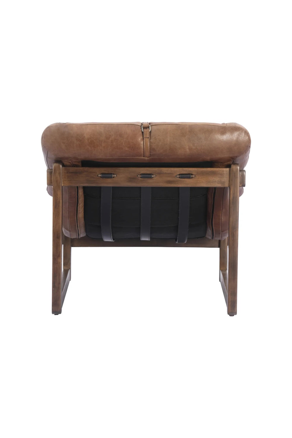 Modern European furniture - Brown Leather Strapped Accent Chair - www.oroa.com