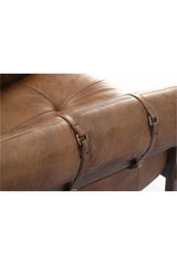 Modern European furniture - Brown Leather Strapped Accent Chair - www.oroa.com