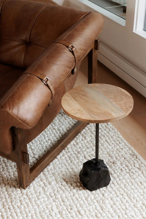 Modern European furniture - Brown Leather Strapped Accent Chair - www.oroa.com