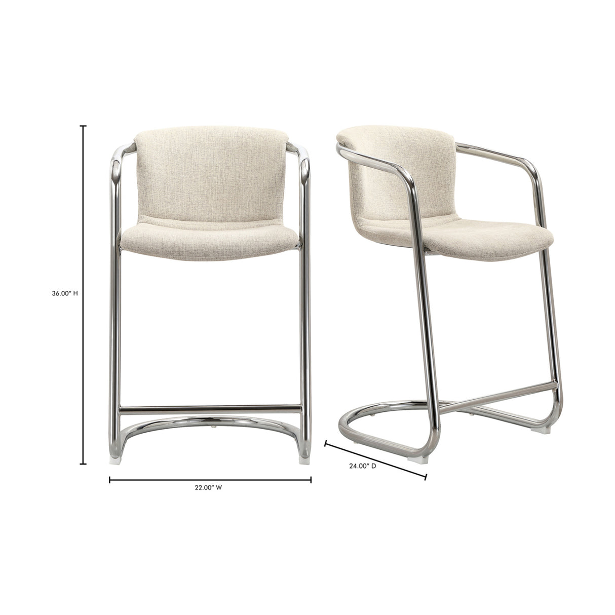 Modern European furniture - Cantilevered Counter Stool Set (2) - www.oroa.com