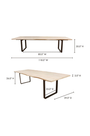 Mango Wood Top Dining Table | Novi Living Wilks