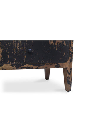 Modern European furniture - Distressed Black 2-Drawer Nightstand - www.oroa.com