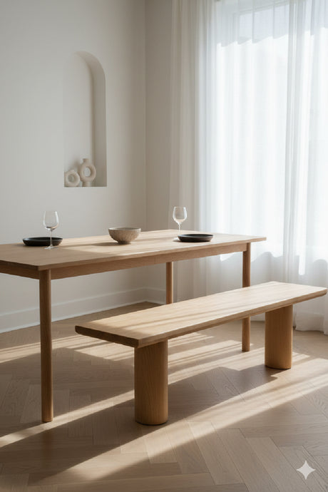 Scandinavian Style Oak Dining Bench | Novi Living Anders