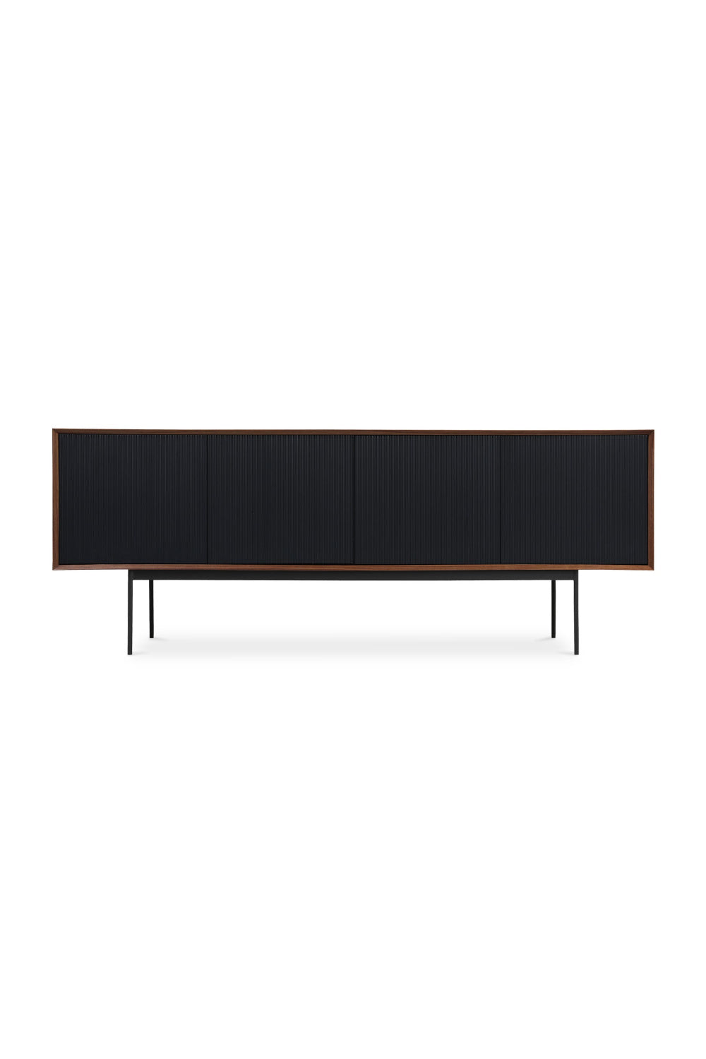 Black Ribbed 4-Door Sideboard | Novi Living Araya | Oroa.com