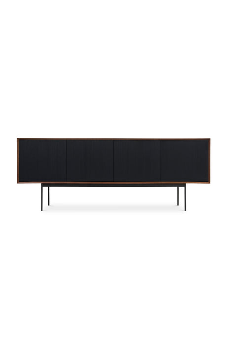 Black Ribbed 4-Door Sideboard | Novi Living Araya | Oroa.com