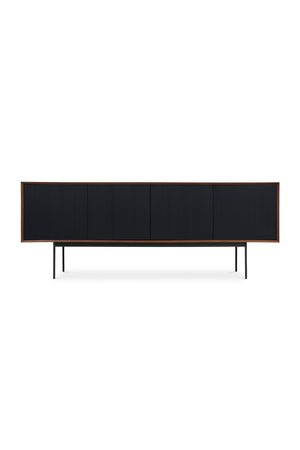 Black Ribbed 4-Door Sideboard | Novi Living Araya | Oroa.com