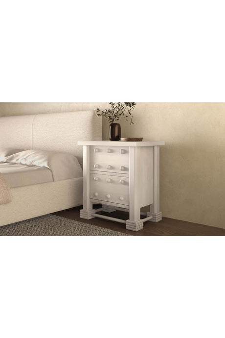 Modern European furniture - Whitewashed 2-Drawer Nightstand - www.oroa.com