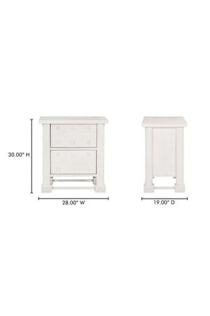 Modern European furniture - Whitewashed 2-Drawer Nightstand - www.oroa.com