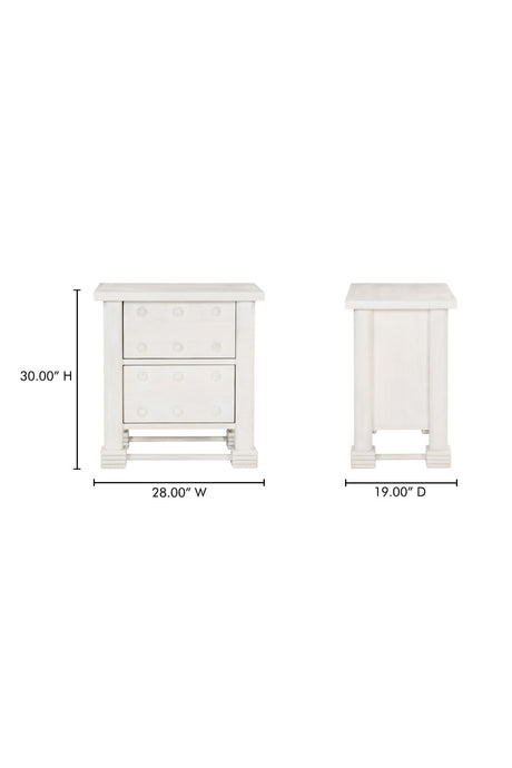 Modern European furniture - Whitewashed 2-Drawer Nightstand - www.oroa.com
