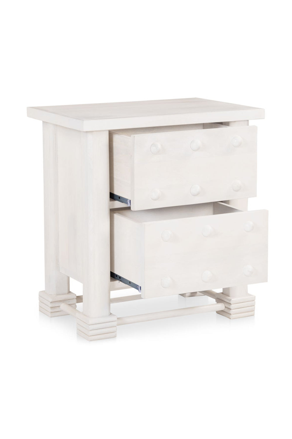 Modern European furniture - Whitewashed 2-Drawer Nightstand - www.oroa.com