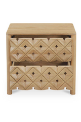 Modern European furniture - 2-Drawer Mango Wood Nightstand - www.oroa.com