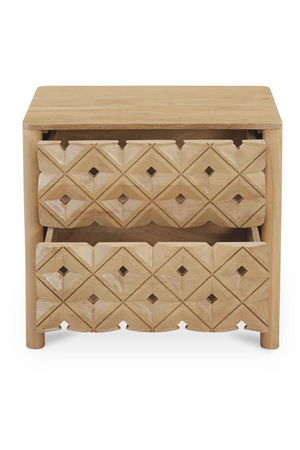 2-Drawer Mango Wood Nightstand | Novi Living Fulton | Oroa.com