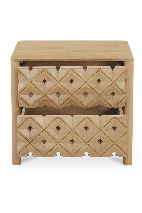 2-Drawer Mango Wood Nightstand | Novi Living Fulton | Oroa.com
