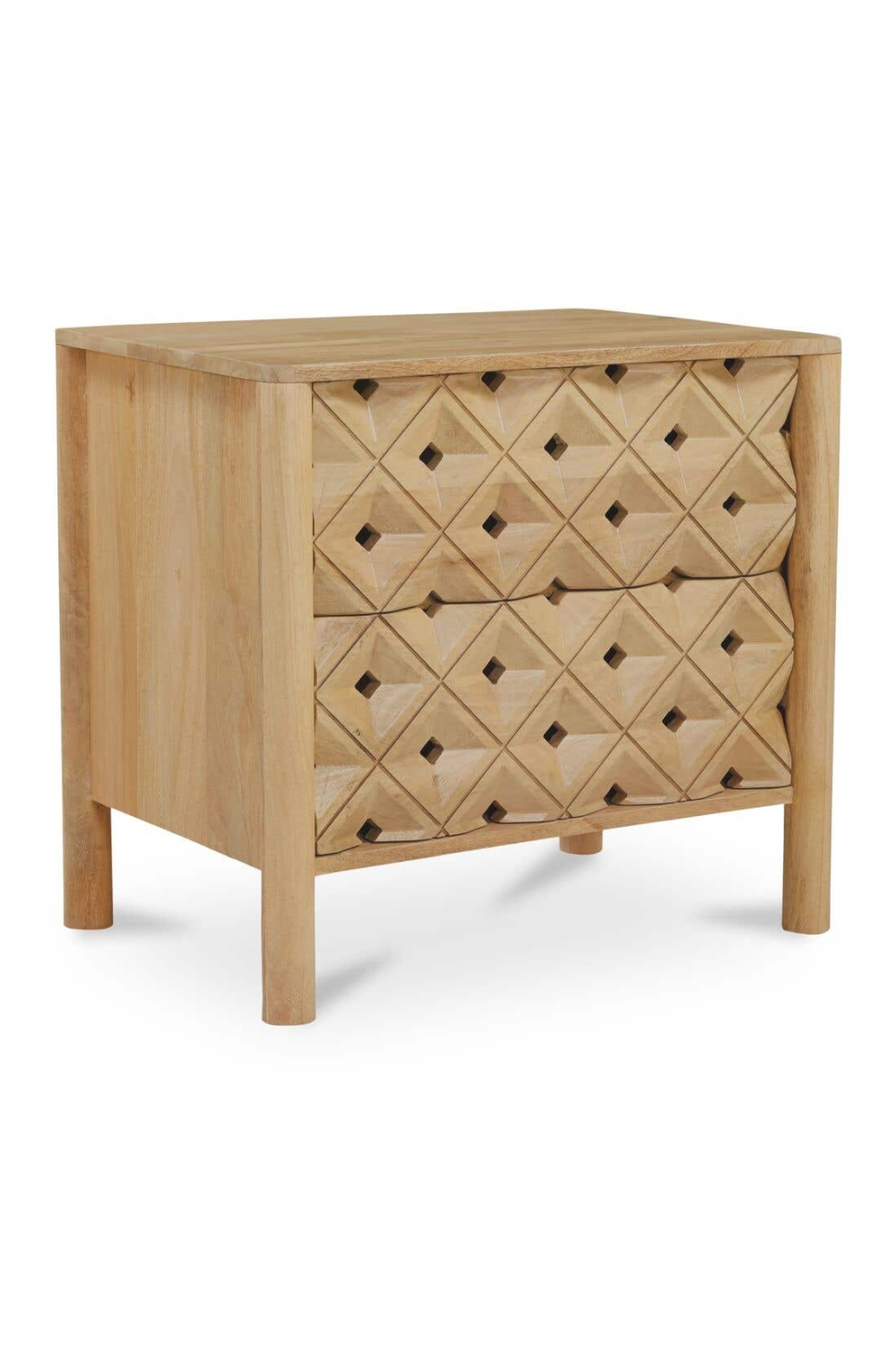 2-Drawer Mango Wood Nightstand | Novi Living Fulton | Oroa.com