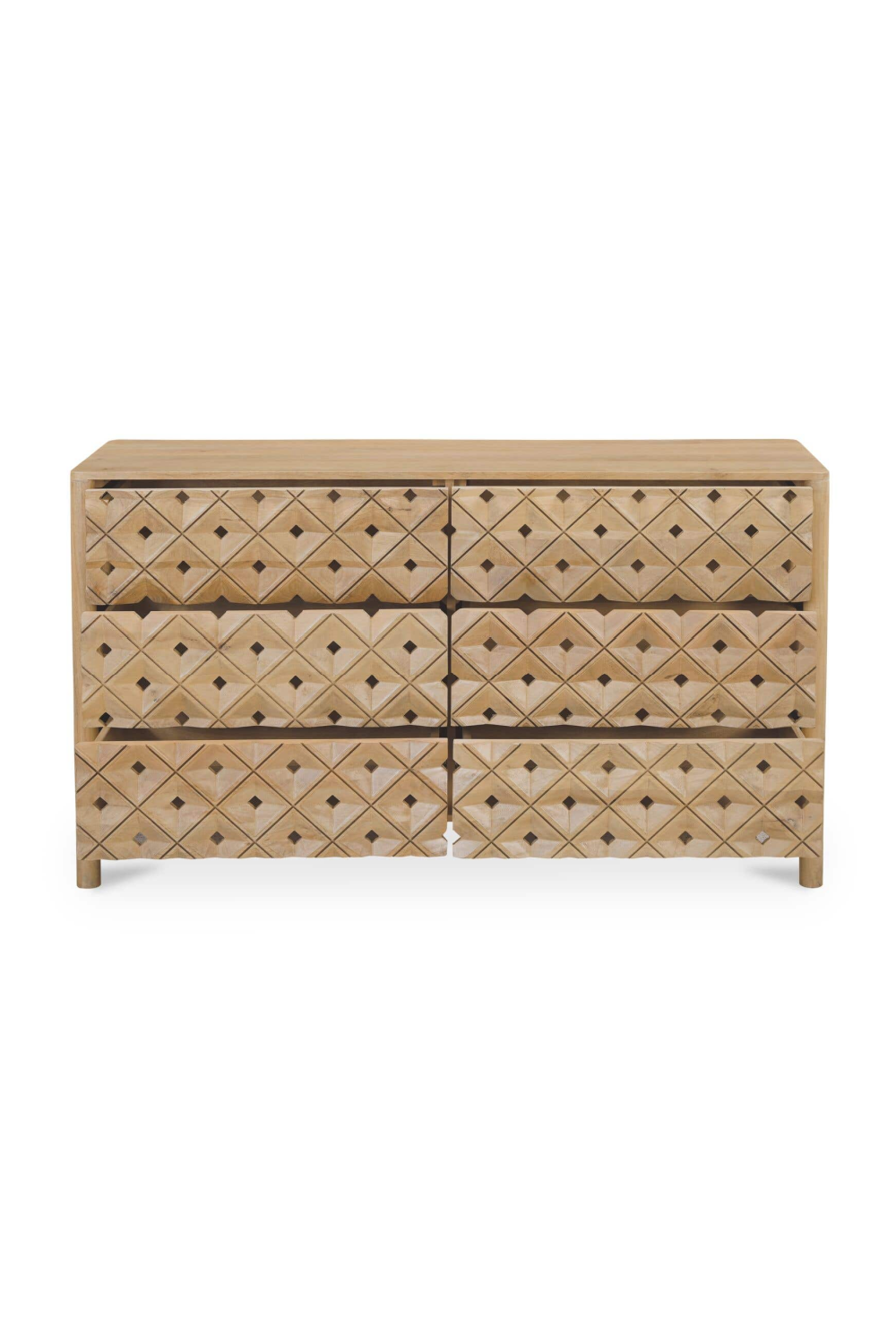 6-Drawer Mango Wood Dresser | Novi Living Fulton | Oroa.com