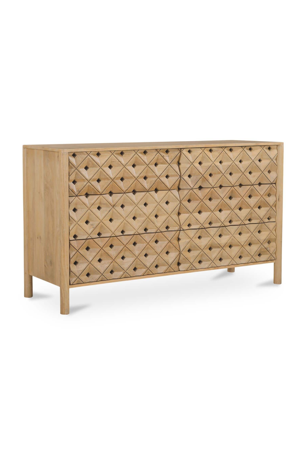 6-Drawer Mango Wood Dresser | Novi Living Fulton | Oroa.com