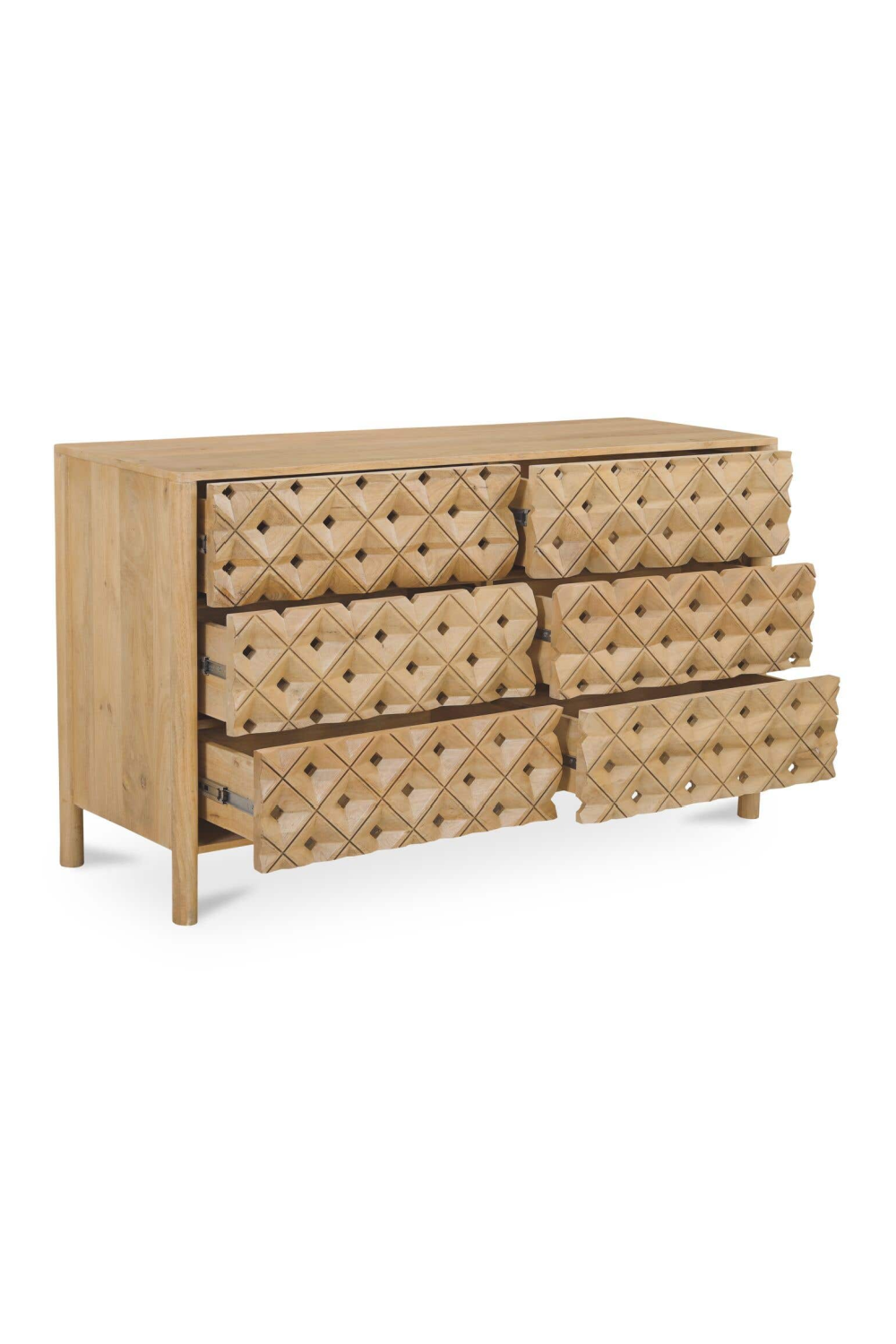 6-Drawer Mango Wood Dresser | Novi Living Fulton | Oroa.com