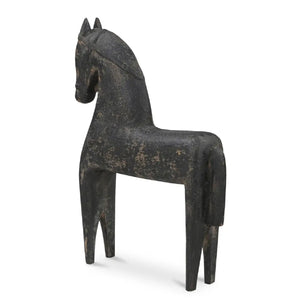 Black Wooden Horse Sculpture | Novi Living Gallant