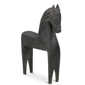 Black Wooden Horse Sculpture | Novi Living Gallant