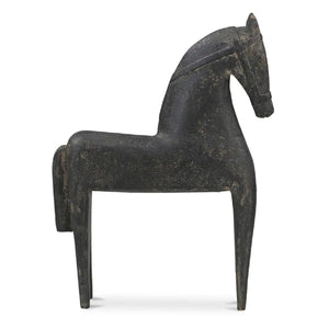 Black Wooden Horse Sculpture | Novi Living Gallant