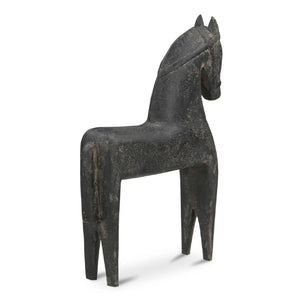 Black Wooden Horse Sculpture | Novi Living Gallant