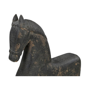 Black Wooden Horse Sculpture | Novi Living Gallant