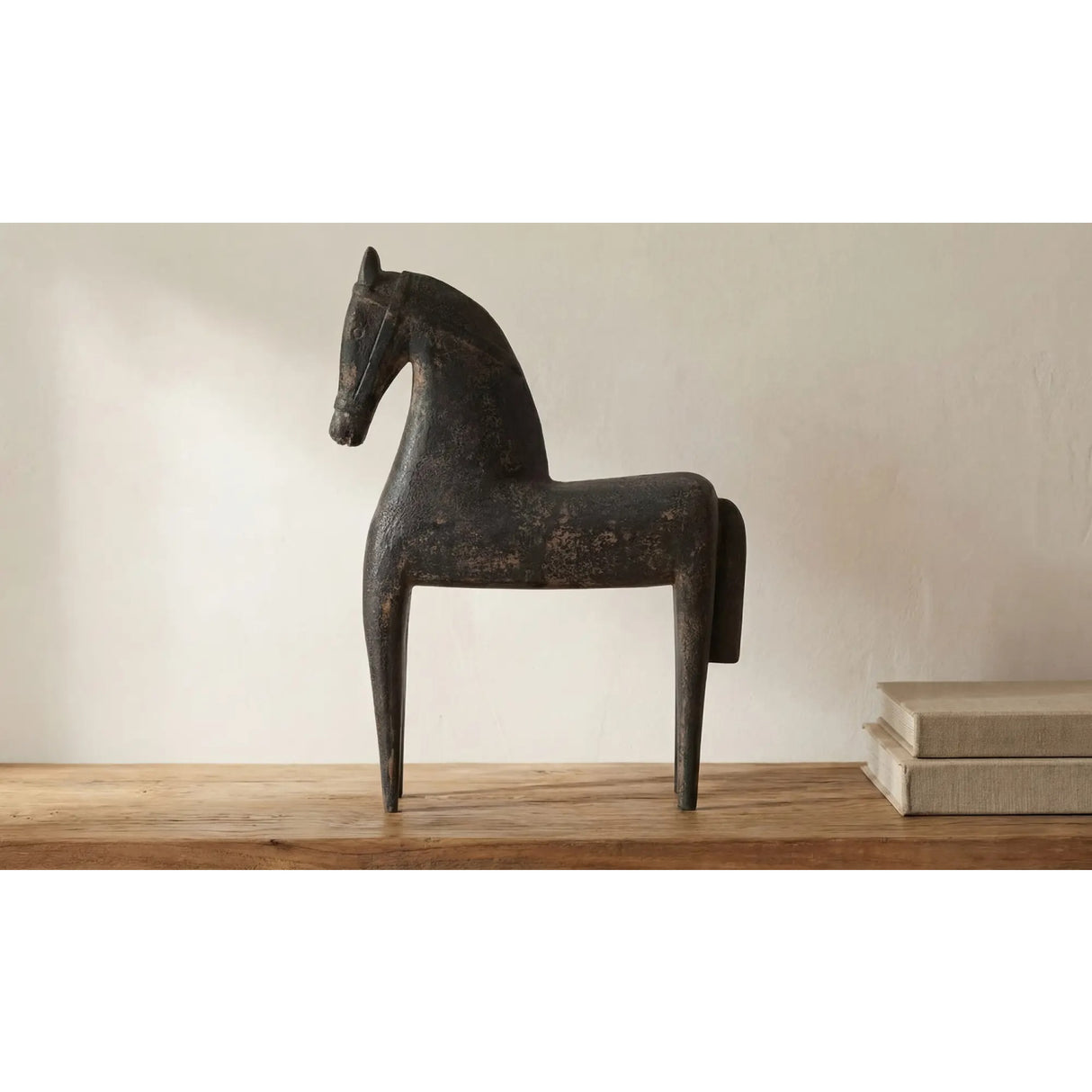 Black Wooden Horse Sculpture | Novi Living Gallant