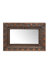 Modern European furniture - Brown Mango Wood Mirror - www.oroa.com