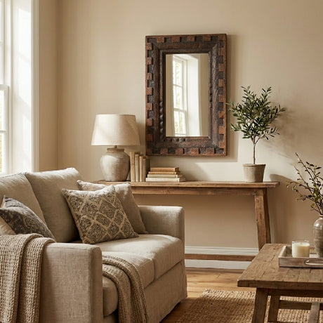   Brown Mango Wood Mirror | Oroa.com