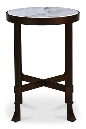 Round Travertine Accent Table | Novi Living Holli | Oroa.com