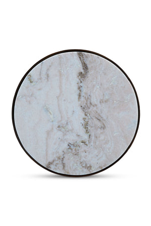 Round Travertine Accent Table | Novi Living Holli | Oroa.com