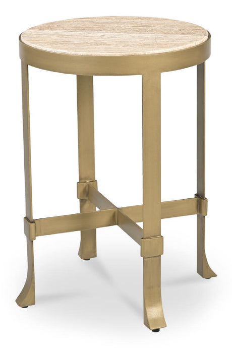 Round Travertine Accent Table | Novi Living Holli | Oroa.com