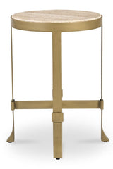 Modern European furniture - Round Travertine Accent Table - www.oroa.com