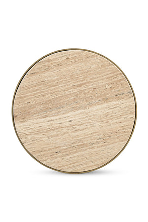 Round Travertine Accent Table | Novi Living Holli | Oroa.com