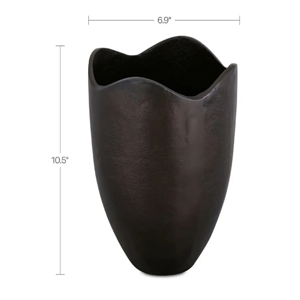 Solid Aluminum Scalloped Vase | Novi Living Athena