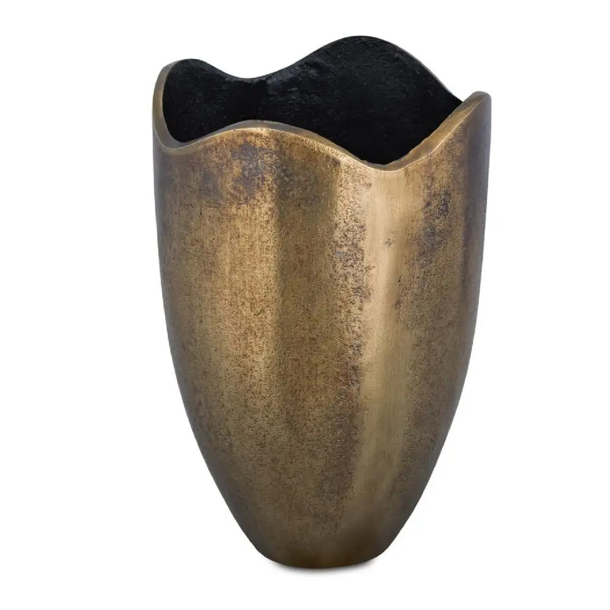 Solid Aluminum Scalloped Vase | Novi Living Athena
