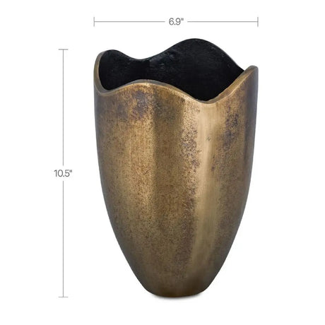 Solid Aluminum Scalloped Vase - Novi Living Athena - view 2