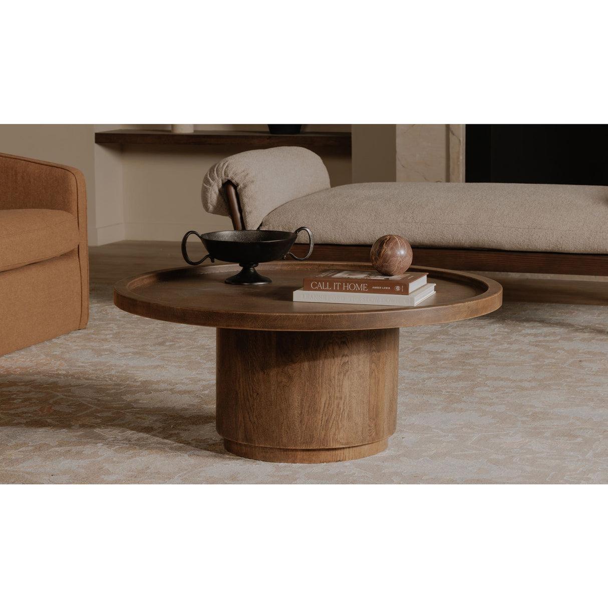 Round Tray Oak Coffee Table | Novi Living Cohen