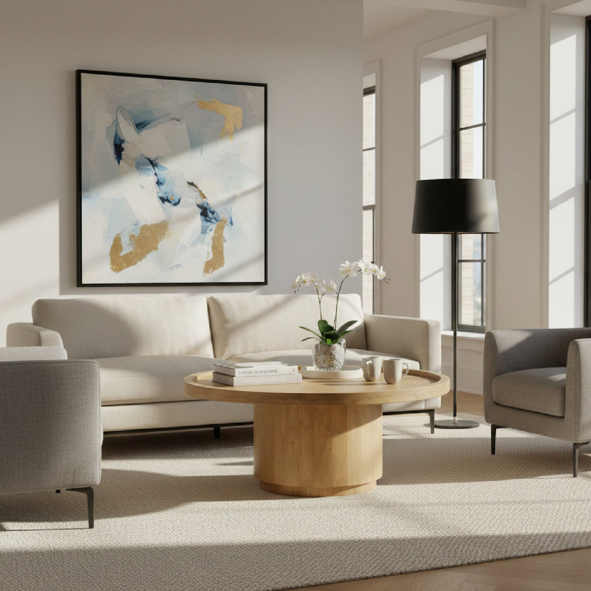 Round Tray Oak Coffee Table | Novi Living Cohen