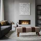 Modern European furniture - Leather And Canvas Bench - www.oroa.com