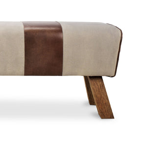 Modern European furniture - Leather And Canvas Bench - www.oroa.com