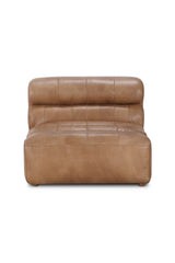 Modern European furniture - Ribbed Tan Leather Slipper Chair - www.oroa.com