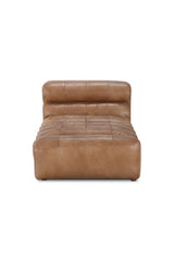 Modern European furniture - Ribbed Tan Leather Chaise Lounge - www.oroa.com