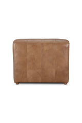 Modern European furniture - Ribbed Tan Leather Chaise Lounge - www.oroa.com